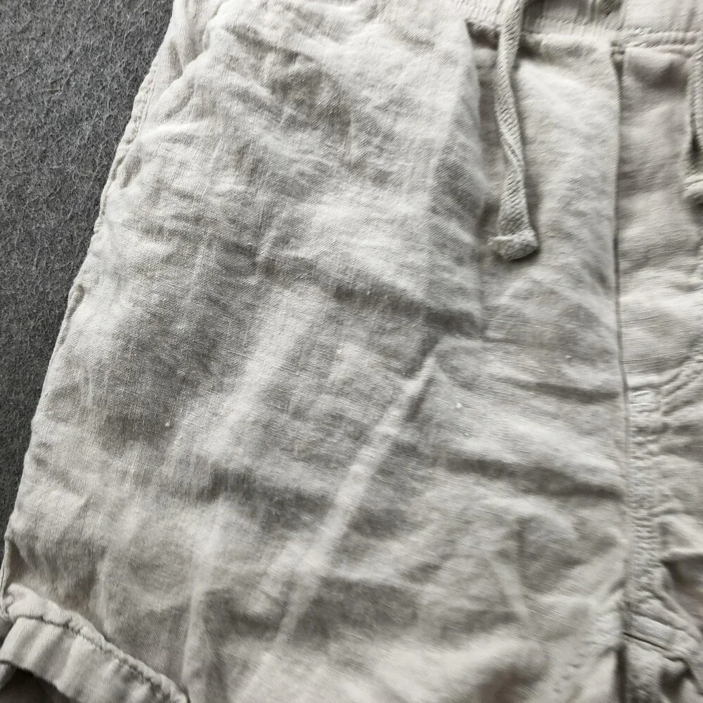 Faherty Shorts Mens Extra Large Beige Linen Drawstring Elastic Waist Casual